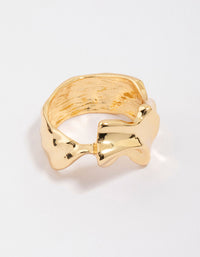 Gold Plated Molten Texture Band Ring - link has visual effect only