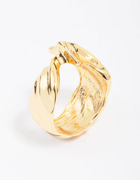 Gold Plated Molten Texture Band Ring - link has visual effect only