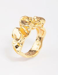 Gold Plated Melted Metal Band Ring - link has visual effect only
