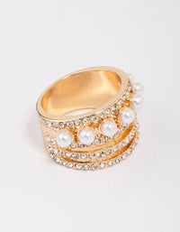 Gold Layered Pearl Band Ring - link has visual effect only