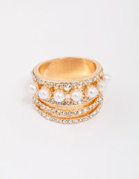 Gold Layered Pearl Band Ring - link has visual effect only