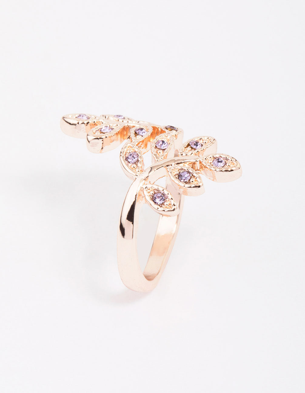 Rose Gold Floral Leaf Wrap Ring