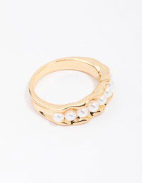 Gold Plated Textured Ribbon Band Ring - link has visual effect only