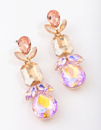 Gold Multi Stone Shape Drop Earrings - link has visual effect only