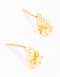 Gold Plated Sterling Silver Butterfly Wing Stud Earrings - link has visual effect only