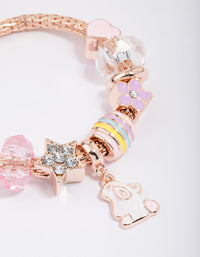 Kids Rose Gold Bunny Charm Stretch Bracelet - link has visual effect only