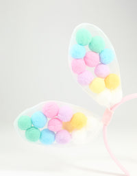 Kids Fabric Pom Pom Bunny Ear Headband - link has visual effect only