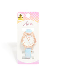 Kids Rose Gold Diamante Rainbow Watch - link has visual effect only