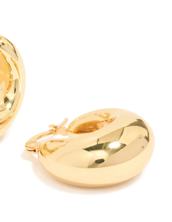Waterproof Gold Plated Stainless Steel Full Bubble Hoop Earrings