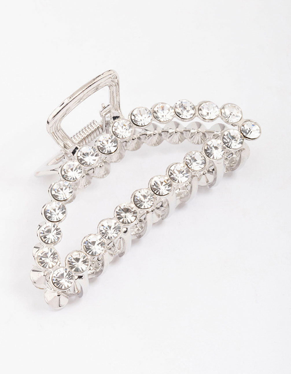 Silver Diamante Arched Hair Claw Clip