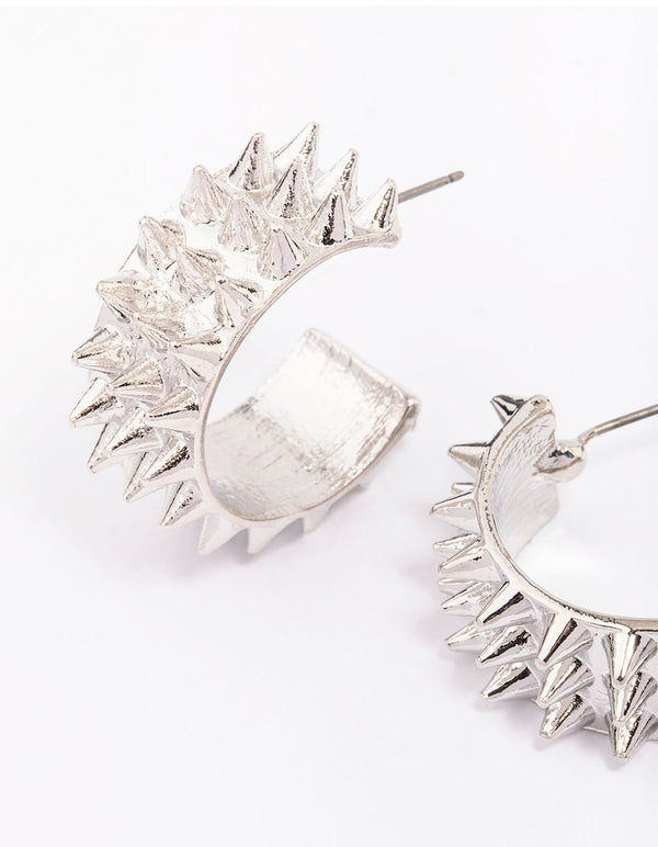 Silver Triple Row Alternative Hoop Earrings