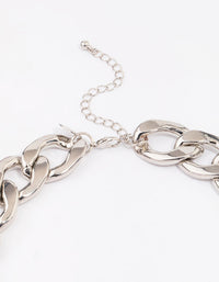 Silver Chunky Short Chain Necklace - link has visual effect only