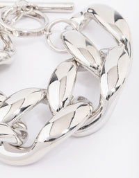 Silver Chunky Short Chain Bracelet - link has visual effect only