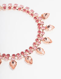 Rose Gold Drop Statement Choker Necklace - link has visual effect only