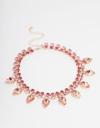 Rose Gold Drop Statement Choker Necklace - link has visual effect only