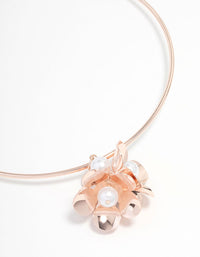 Rose Gold Pearl Flower Pendant Choker - link has visual effect only