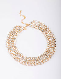 Gold Cup Chain Diamante Statement Necklace - link has visual effect only