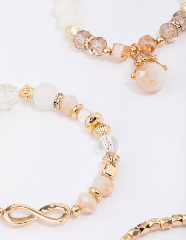 Gold Infinity Stretch Bracelet 4-Pack