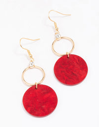Gold Ring Disc Drop Earrings - link has visual effect only