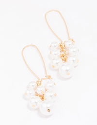 Gold Pearl Cluster Drop Earrings - link has visual effect only
