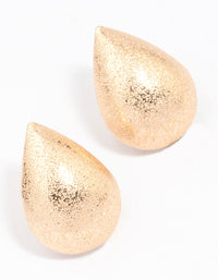 Gold Sandblast Teardrop Stud Earrings - link has visual effect only