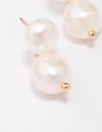 Gold Plated Freshwater Pearl Stud & Drop Earrings Set - link has visual effect only