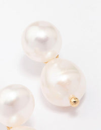 Gold Plated Freshwater Pearl Stud & Drop Earrings Set - link has visual effect only