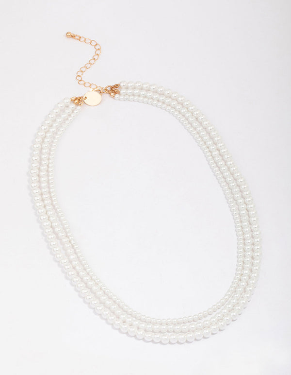 Pearl Layered Trio Statement Necklace