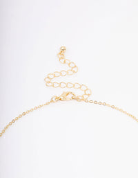 Gold Plated Diamante Heart Wing Necklace & Stud Earring Set - link has visual effect only