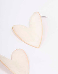 Gold Pearly Heart Stud Earrings - link has visual effect only