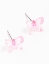 Acrylic Glitter Butterfly Stud Earrings - link has visual effect only