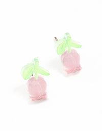 Rose Enamel Stud Earrings - link has visual effect only