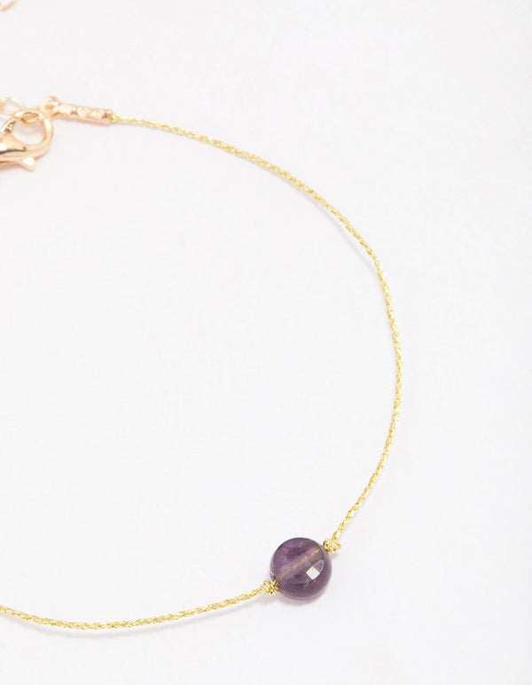 Gold Amethyst Bracelet