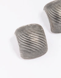 Antique Silver Textured Chubby Hoop Earrings - link has visual effect only