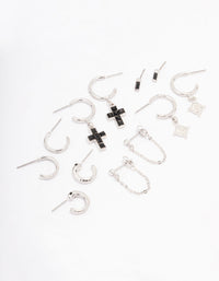 Silver Snake Cross Earring 6-Pack - link has visual effect only