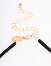 Gold Puffy Love Heart Cord Pendant Necklace - link has visual effect only