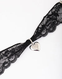 Silver Lace Heart Choker Necklace - link has visual effect only