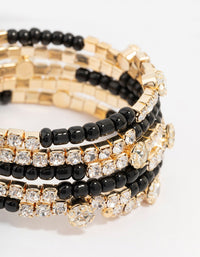 Black & Gold Wrapped Diamante Bracelet - link has visual effect only