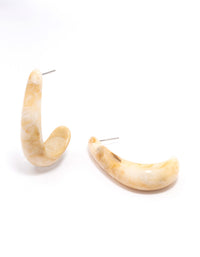 Gold Acrylic Long Teardrop Hoop Earrings - link has visual effect only