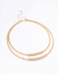 Gold Snake Chain Duo Layered Necklace - link has visual effect only