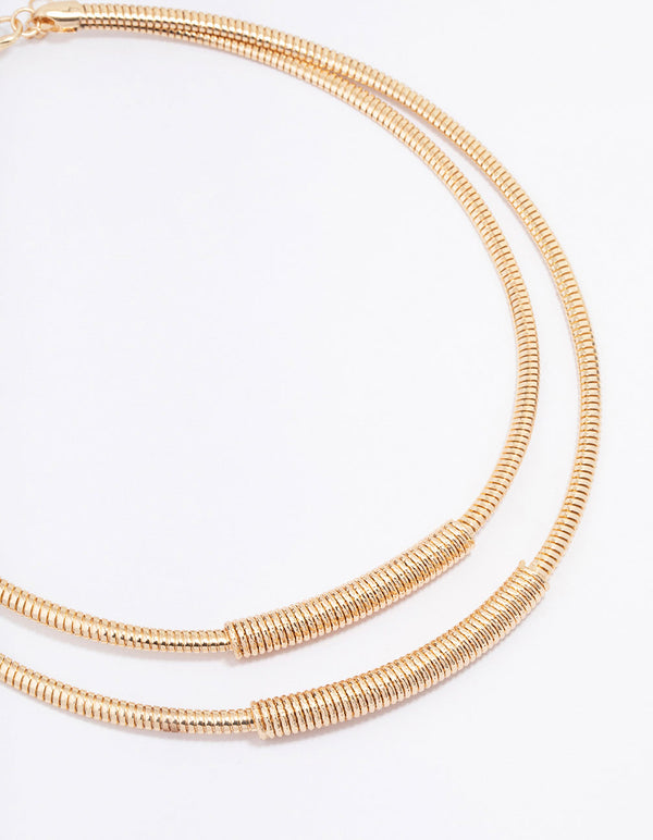 Gold Snake Chain Duo Layered Necklace