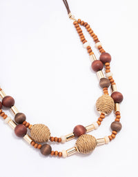 Gold Mixed Beaded Layered Necklace - link has visual effect only