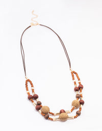 Gold Mixed Beaded Layered Necklace - link has visual effect only