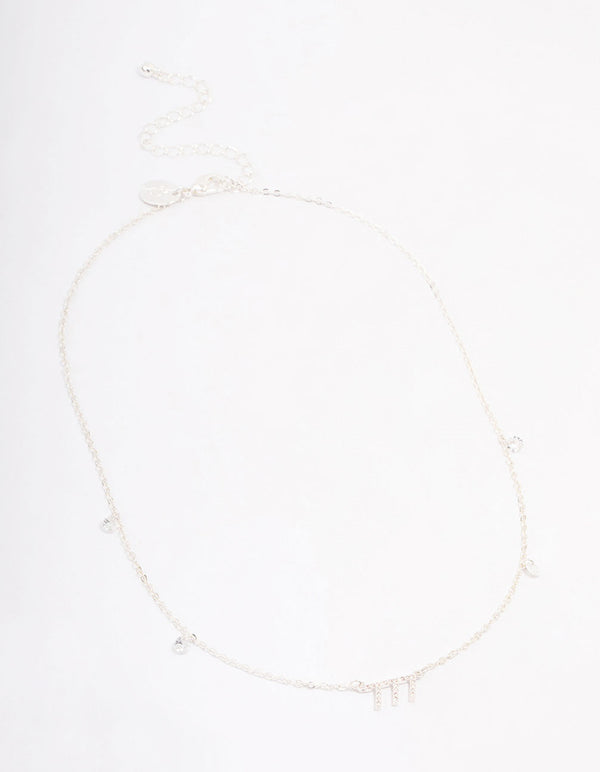 Silver Plated 777 Angel Number Cubic Zirconia Chain Necklace