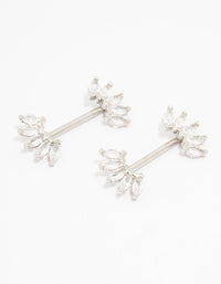 Surgical Steel Marquise Fan Double Nipple Piercing - link has visual effect only