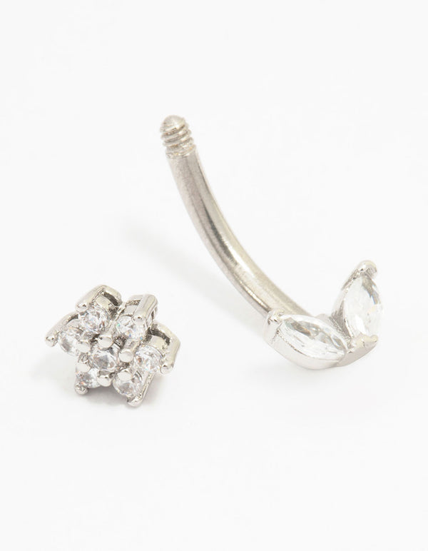 Surgical Steel Mini Flower Belly Piercing