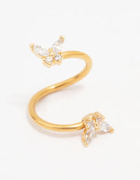 Gold Plated Surgical Steel Twisted Butterfly Belly Piercing - link has visual effect only