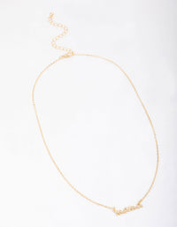 Gold Plated Mama Cubic Zirconia Pendant Necklace - link has visual effect only