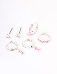 Silver Plated Barbie Baguette Earring 6-Pack - link has visual effect only