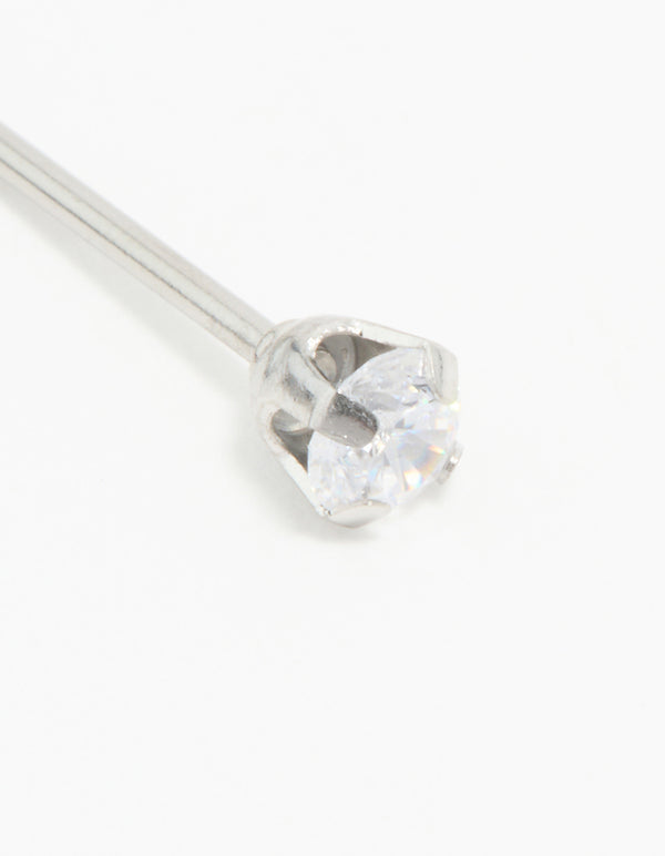 Surgical Stainless Steel 3MM Cubic Zirconia Piercing Stud